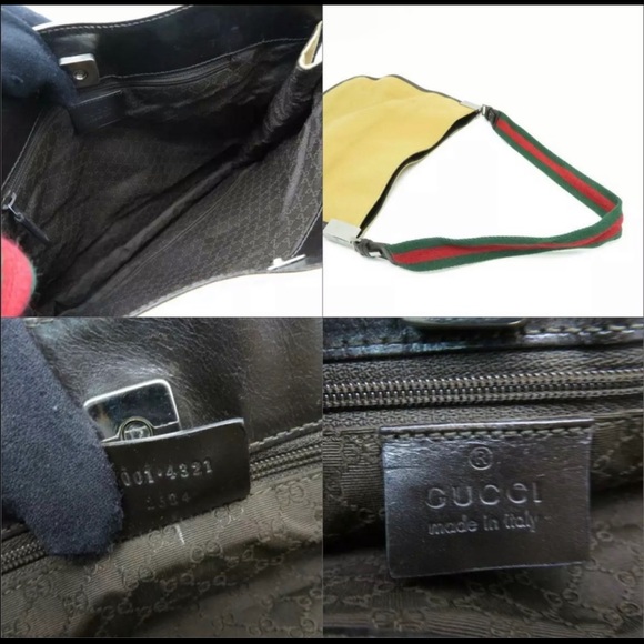 Canvas vintage Gucci with Leather edging Handbag - Picture 5 of 6